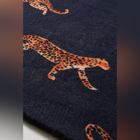 Anthropologie Home Navy Cheetah 3x5 Area Rug NWT - Picture 2 of 3